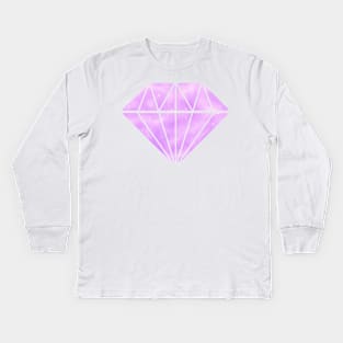 Pastel Purple Diamond Kids Long Sleeve T-Shirt